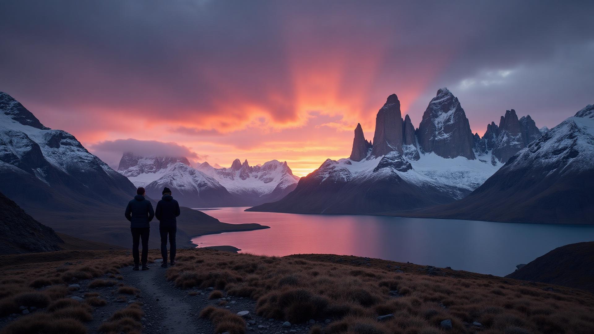 Patagonian twilight over Torres del Paine